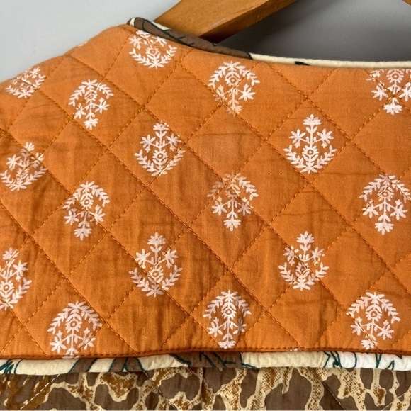 Anthropologie X Llani Quilted Brown & Orange Motif Printed Jacket Size M/L NWT - Picture 15 of 16